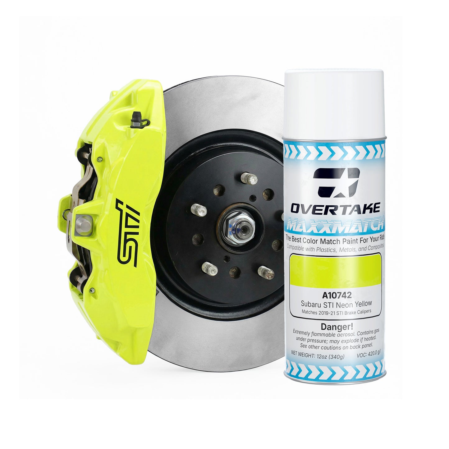 OVERTAKE MaxxMatch Paint - Subaru Neon Yellow 12oz Can