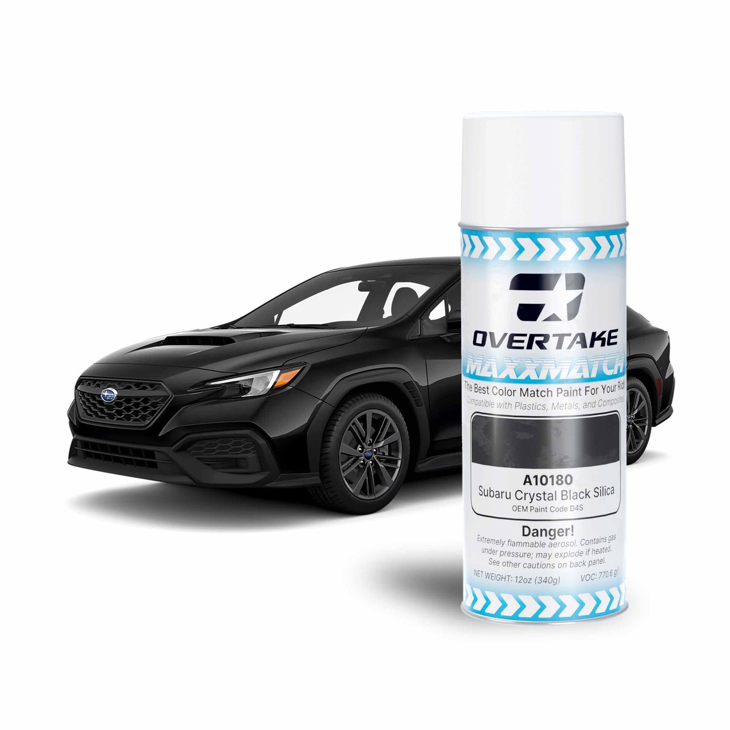 OVERTAKE MaxxMatch Paint - Subaru Crystal Black Silica Pearl D4S 12oz. Can