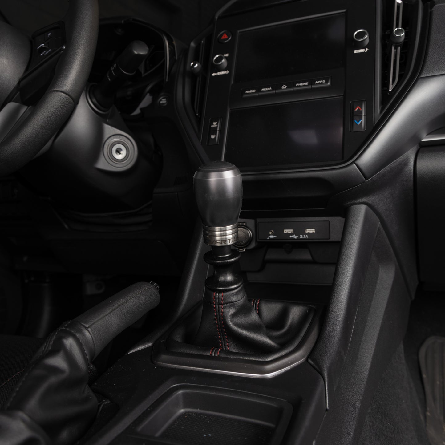 OVERTAKE Stage 1.5 Drivetrain Kit - ModKnob Delrin Short Black Shift Knob - Subaru 2015-2026 WRX, 2018-2023 Crosstrek