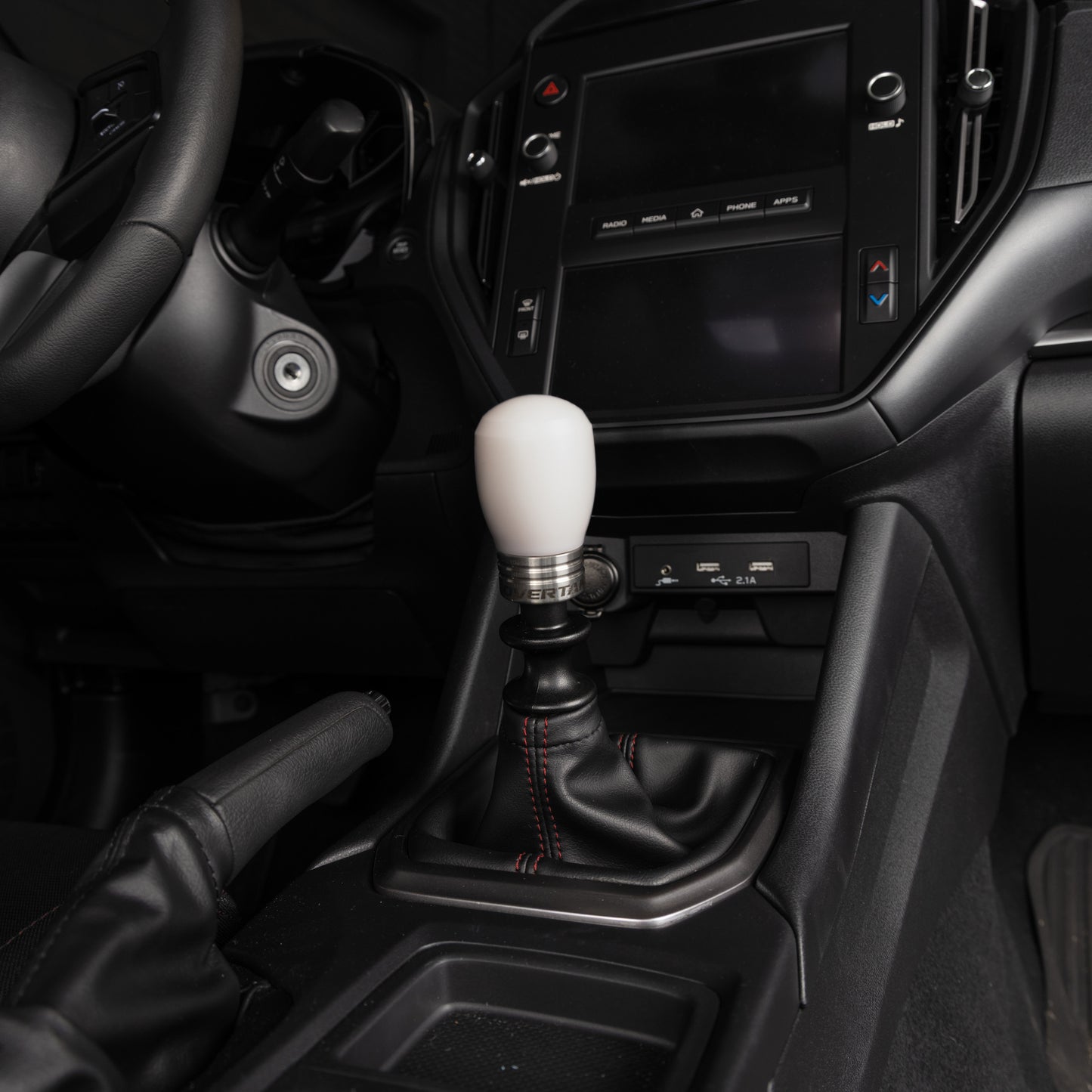 OVERTAKE Stage 1.5 Drivetrain Kit  - ModKnob Delrin Short White Shift Knob - Subaru 2015-2026 WRX, 2018-2023 Crosstrek